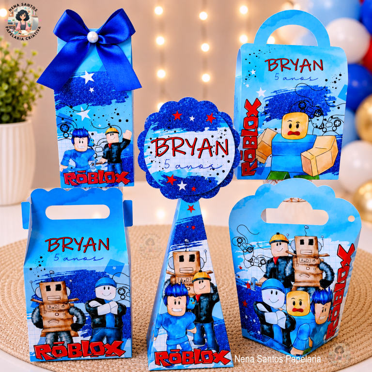Kit Caixinhas ROBLOX Personalizadas (PEGUE E MONTE)Lembrancinha Caixinhas Mimo Festa Infantil Roblox