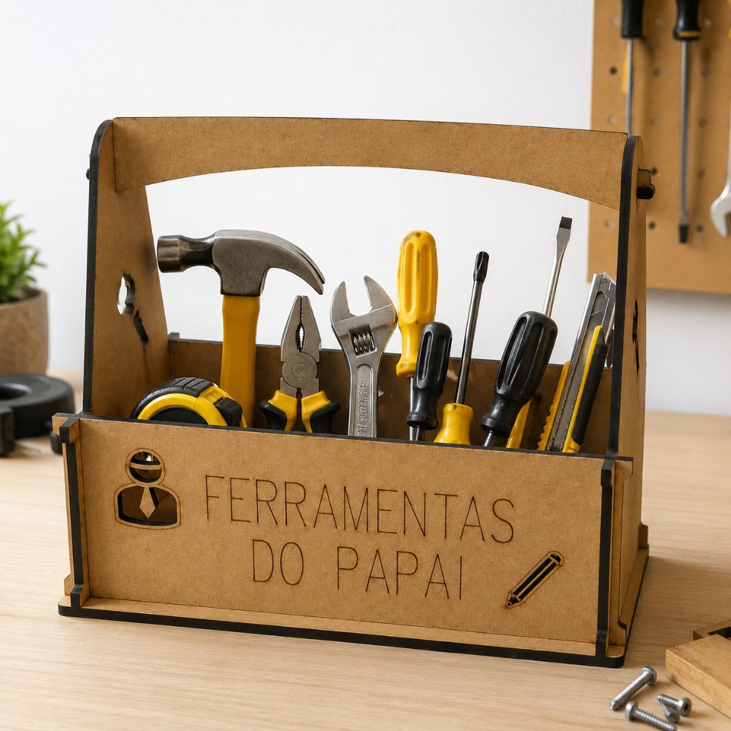 Caixa e Organizador de Ferramentas em MDF Resistente Ferramentas do Papai