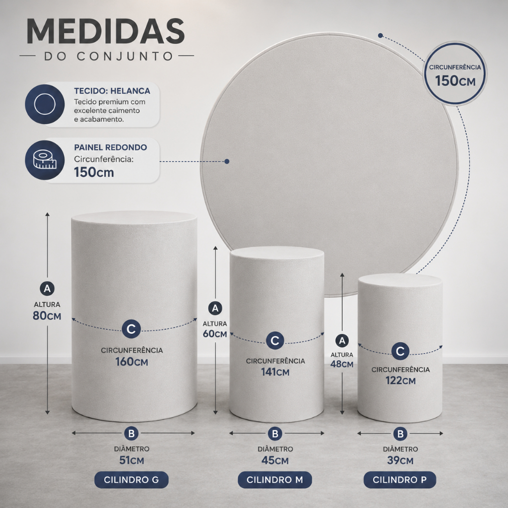 Kit Capa Painel de Decoração Redondo + Três Capas De Cilindro Vasco Da Gama Futebol Time — imagem 2 de 2