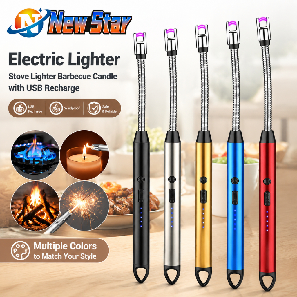 New Star Isqueiro Elétrico Acendedor De Fogão Churrasqueira Vela com Recarga USB