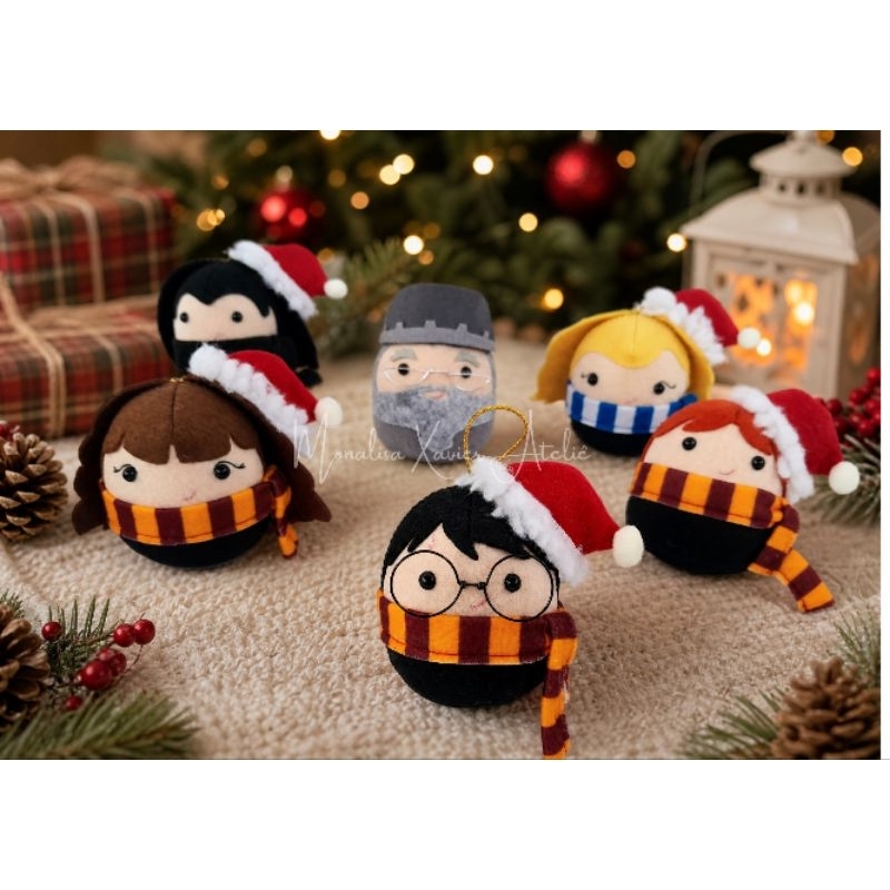 Kit Harry Potter com 12/13/14 personagens, bolas para árvore de Natal.