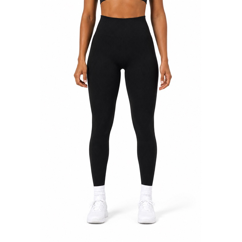 Legging Fitness Feminina Cintura Alta Canelada Academia Poliamida Sem Transparência Modeladora