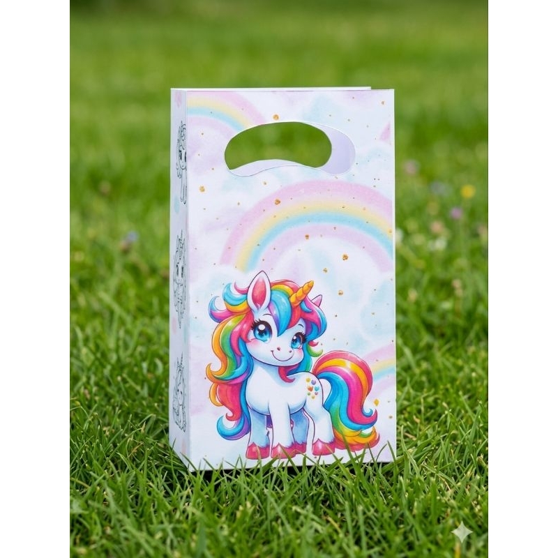 Sacolinhas tema unicórnio Personalizadas surpresa para lembrancinhas festas temáticas Pegue e Monte