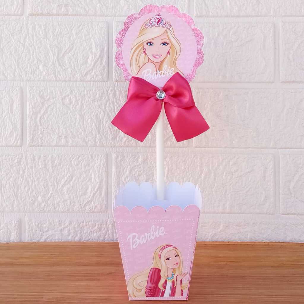 Centro de Mesa Personalizada - Cachepô - Semi-Montadas - Lembrancinha para Festas - Barbie