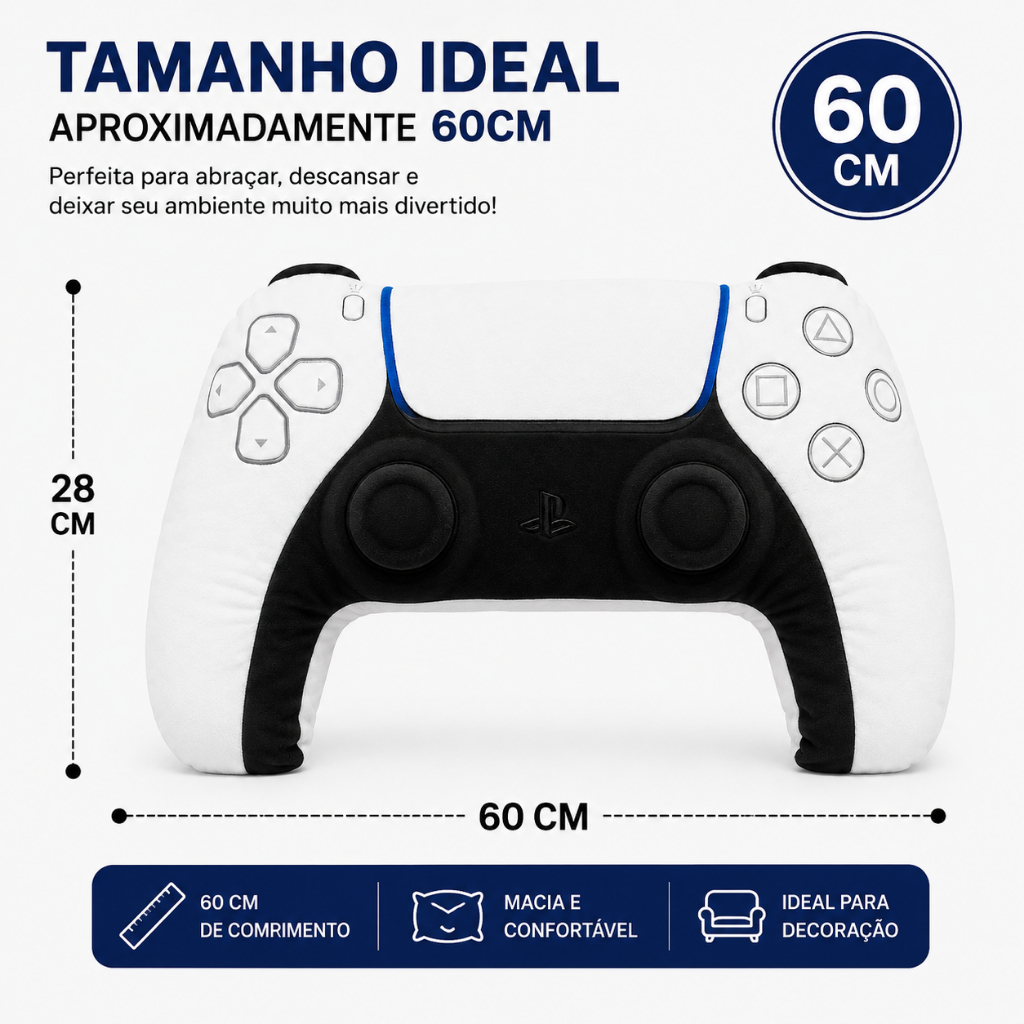 Detalhes do Almofada PlayStation 5 65cm
