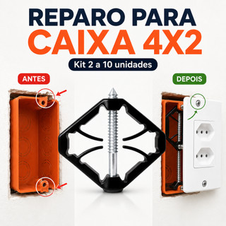 Kit Reparo Tomada 4x2 – Fixador para Caixa de Luz Danificada
