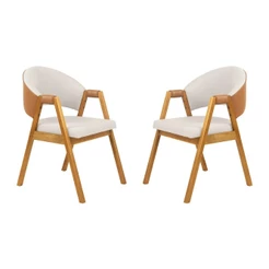 Kit 2 Cadeira de Jantar Estofada Litch - Wood Prime