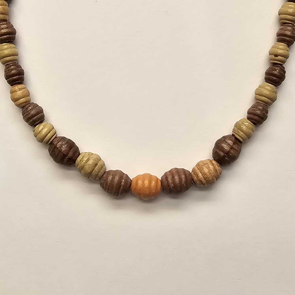 Colar Hippie de madeira natural gargantilha artesanal