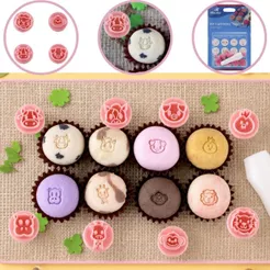 KIT CARIMBO ANIMAIS BRIGADEIRO MARCADOR BLUE STAR DESENHO, DOCINHO MASSA, CHOCOLATE, CONFEITARIA (CHOCO)