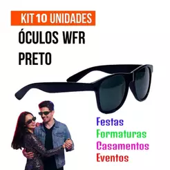 Kit 5 Oculos Solar Wfr Festa Casamento Evento Cor Preto