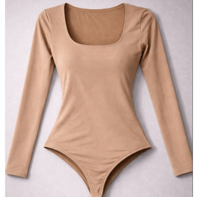 Body Collant Feminino Manga Longa Decote Quadrado Em Suplex Alta Elasticidade Moda Blogueirinha