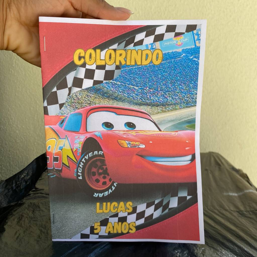 Kit Livrinho Colorir Pintar Relampago Mcqueen Lembrancinha Personalizado Festa Infantil Aniversário