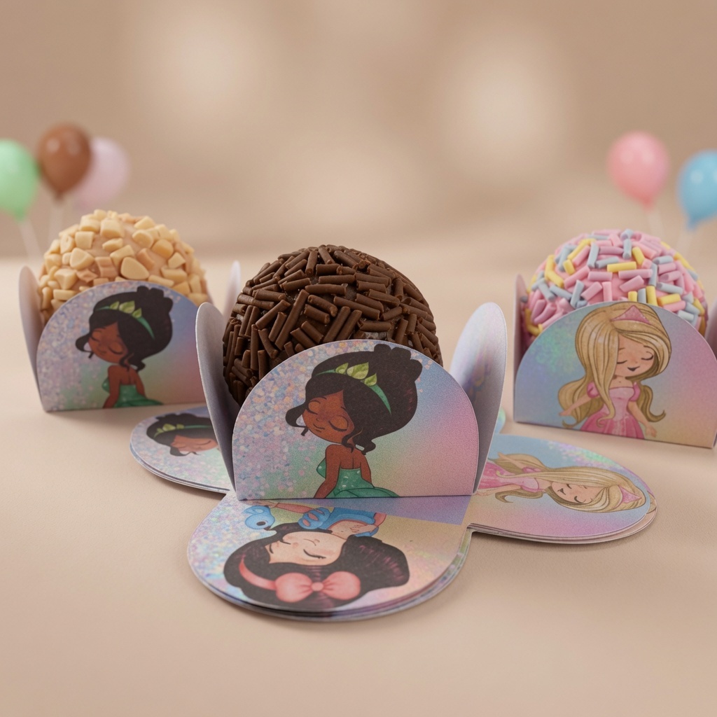 Forminha de Doces PRINCESAS CUTE Personalizados Lembrancinha de Festa Aniversário