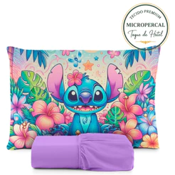 Jogo de Lençol Solteiro Infantil Stitch com elastico
