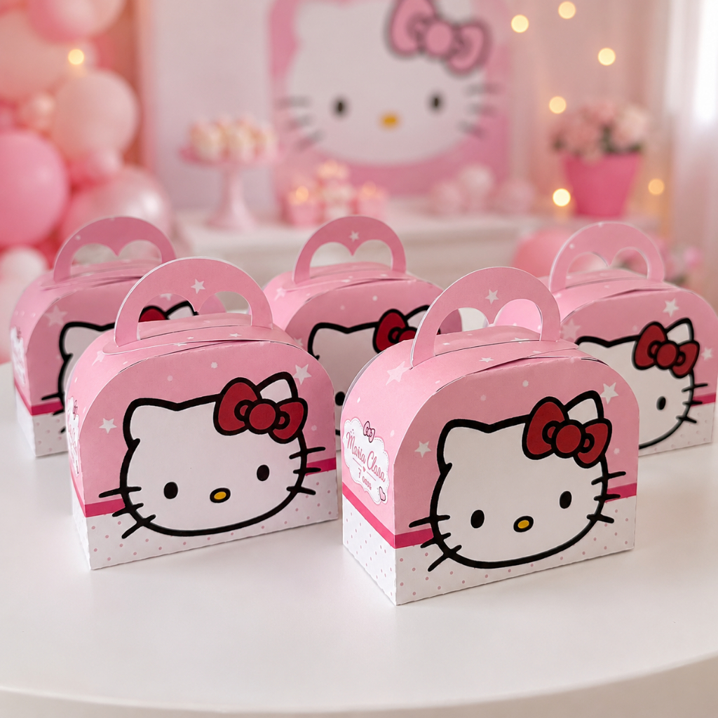 Maletinha Personalizada Lembrancinha Papelaria Aniversário Hello Kitty
