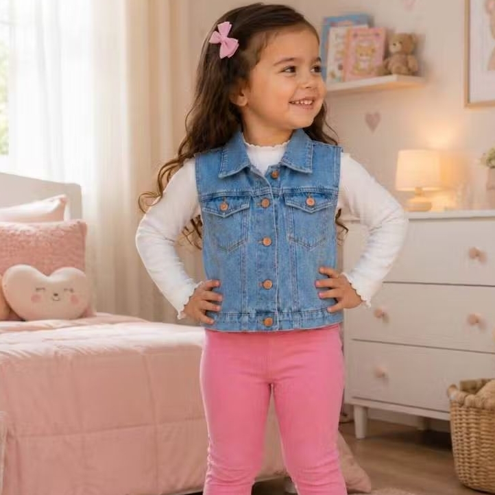 Colete Jeans Infantil para meninas