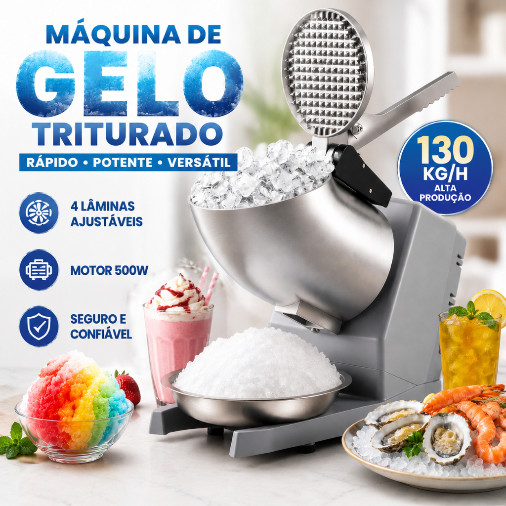Raspador Triturador Moedor De Gelo Raspadinha Inox Drinks Cor Prateado/110v/220V