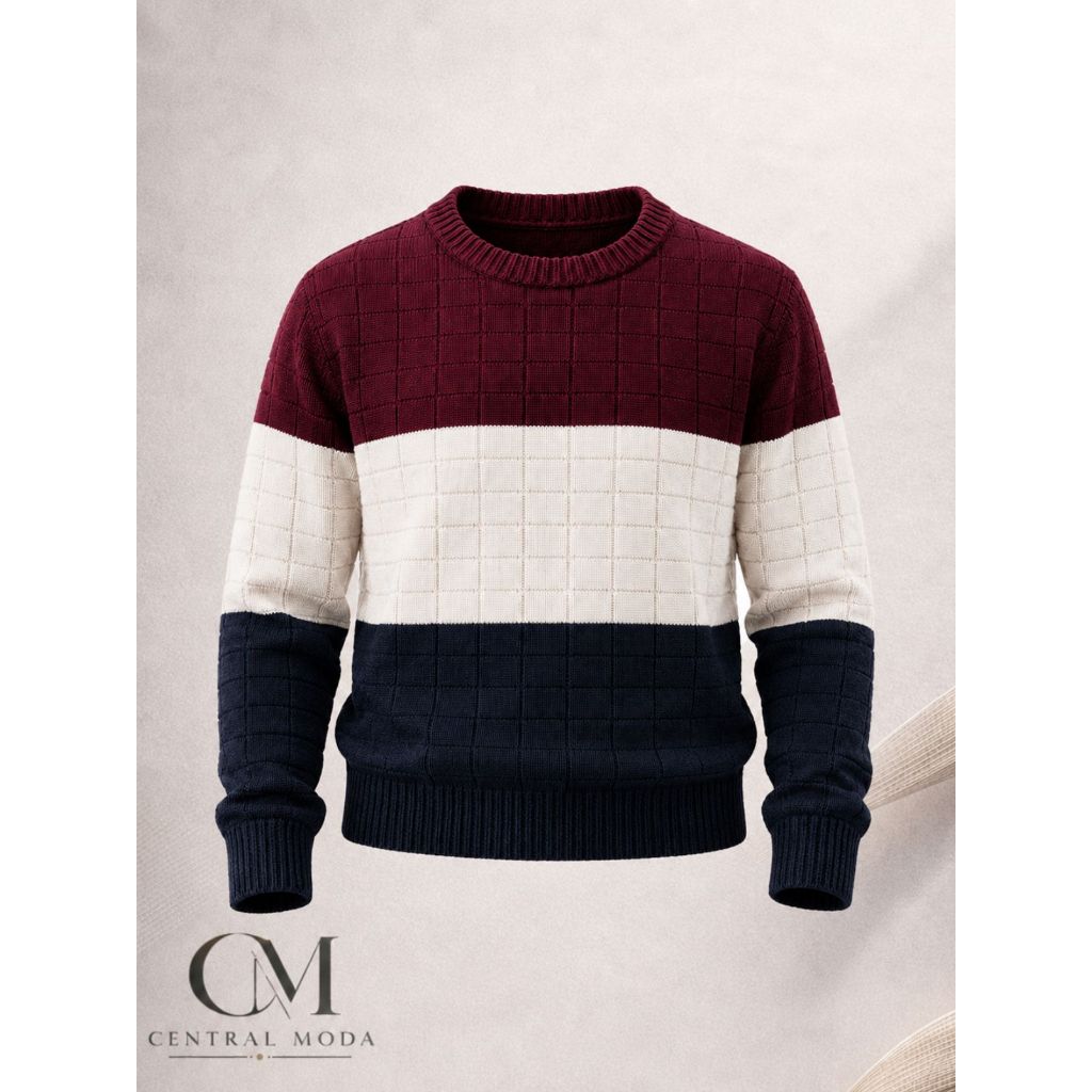 Detalhes do Blusa Suéter Infantil Tricô Listrada Menino Inverno Agasalho Tricot Quentinho Macio Não Pinica
