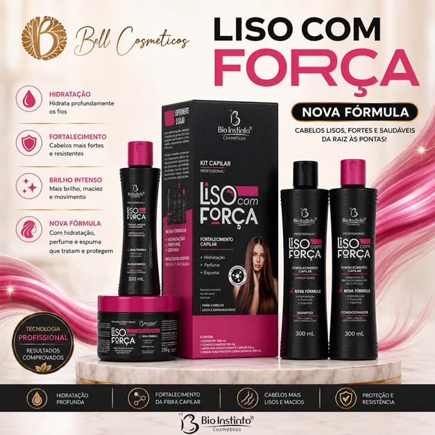 Kit Capilar Profissional Liso com Força Bio Instinto