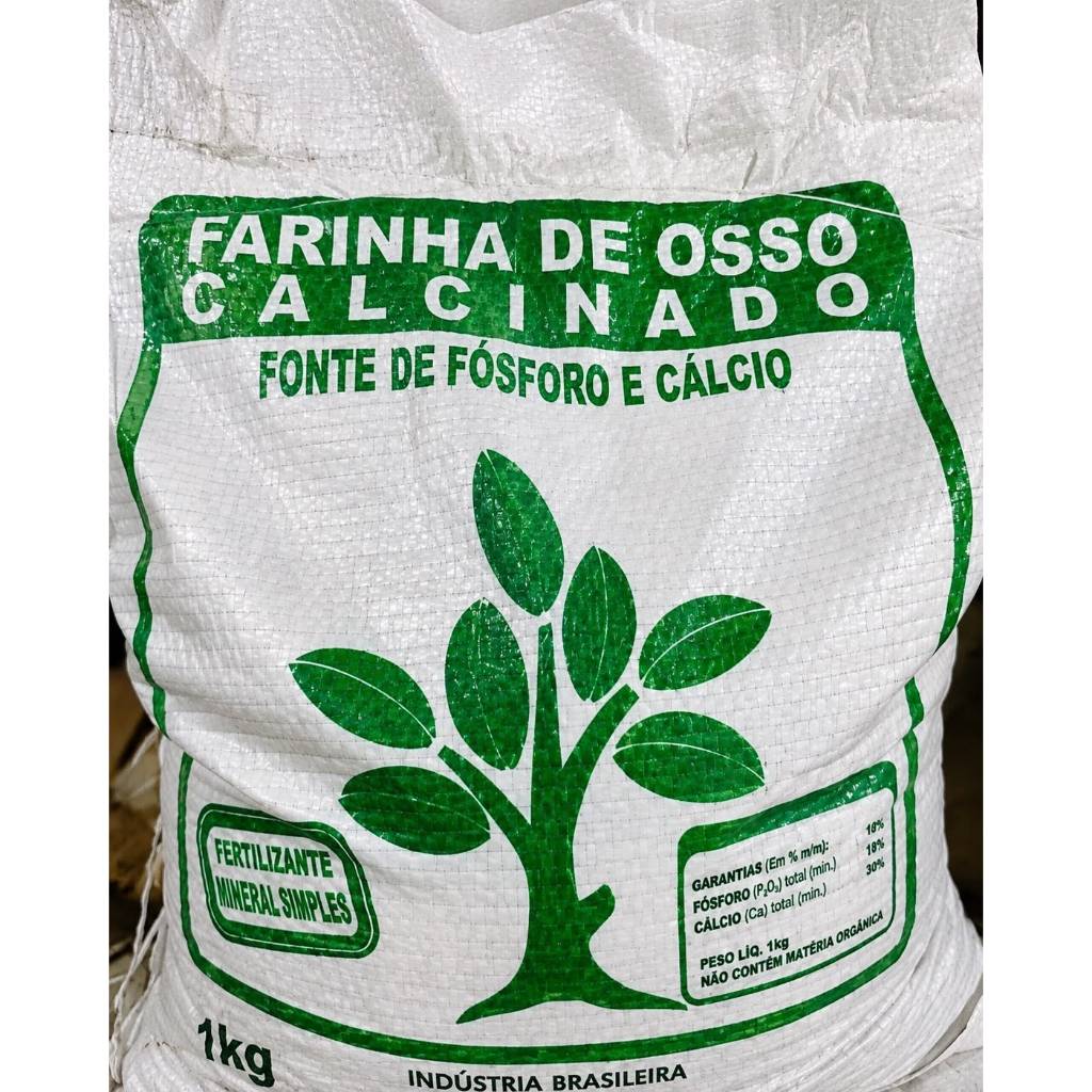 20KG - FARINHA DE OSSO CALCINADA PARA PLANTAS.