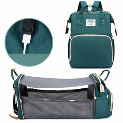 Bolsa Maternidade Multifuncional com Berço Portátil e USB