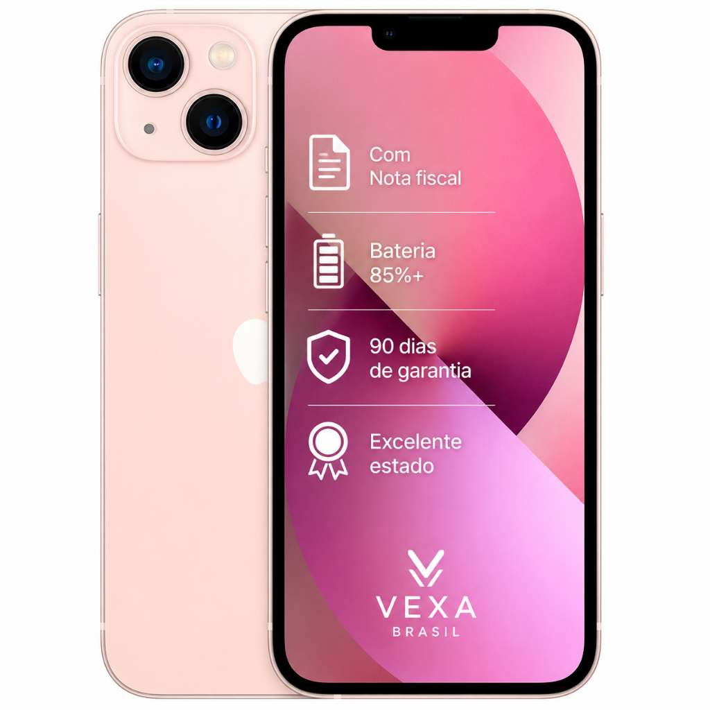 Apple iPhone 13 128GB Rosa | Semi Novo Premium | Bateria Mínima 85%