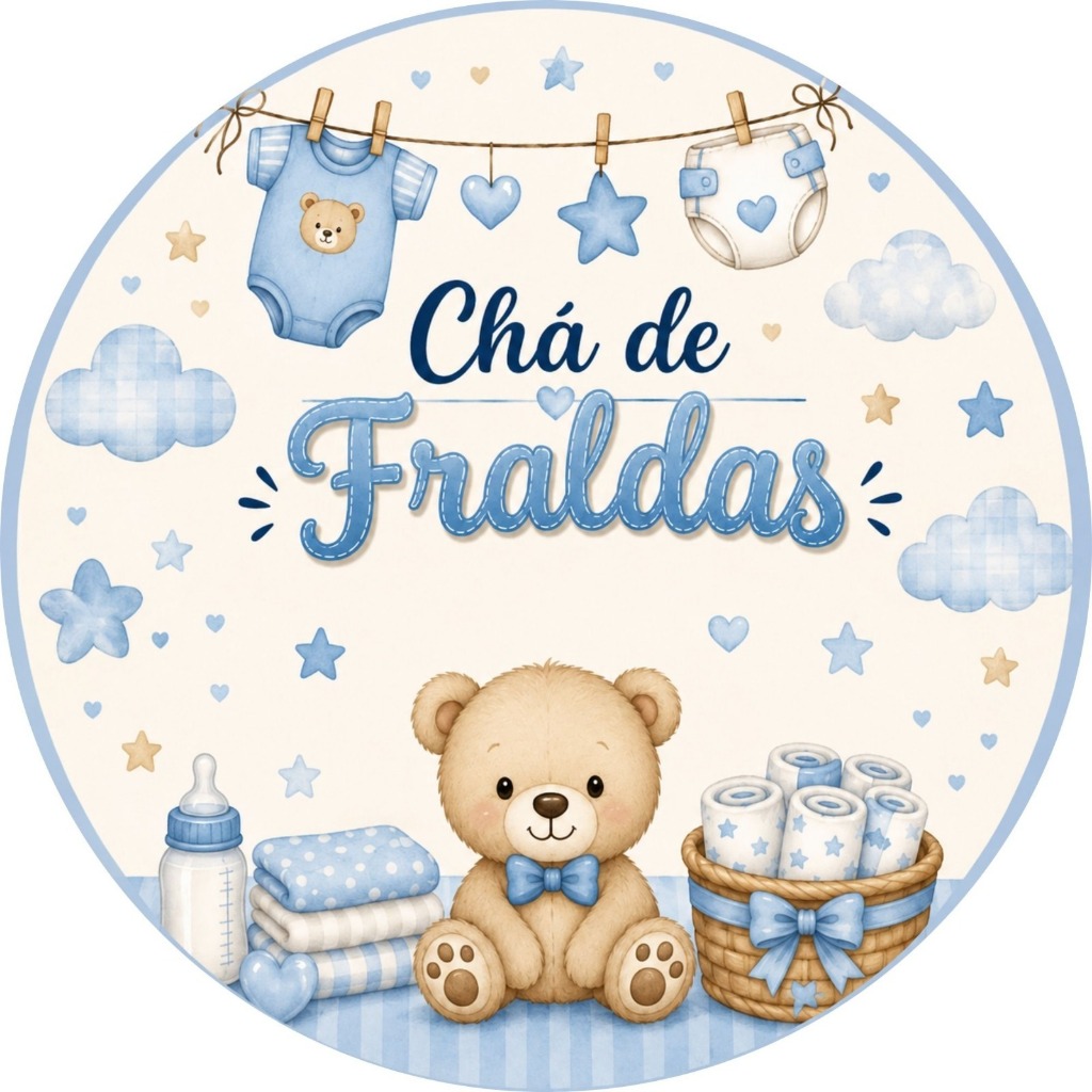 Mini Painel 50x50cm - Tema Chá de Fraldas (mod2)
