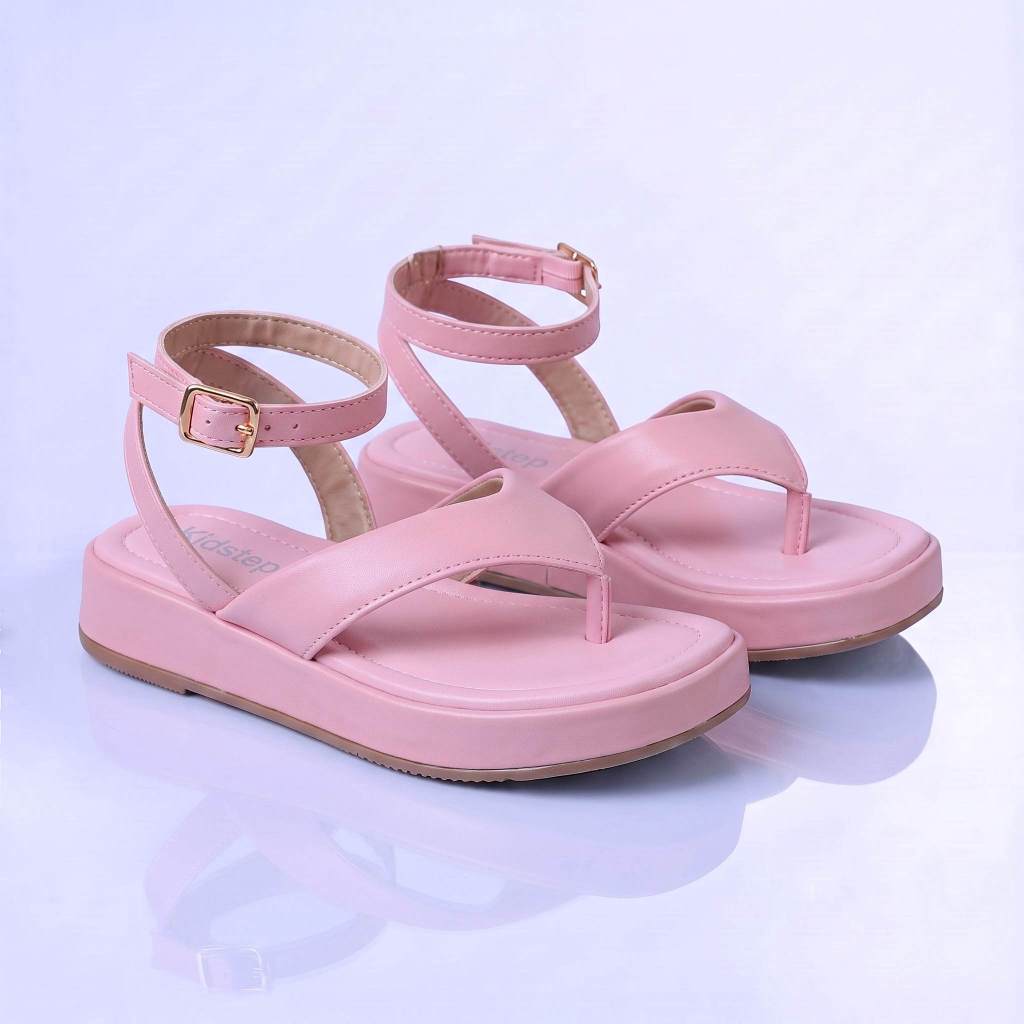 Sandália Flat Rosa Infantil Feminina Plataforma Kidstep