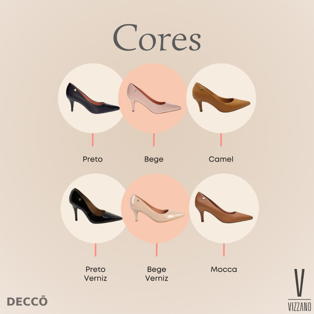 Scarpin Sapato Feminino Casual com Salto 7 cm Médio Vizzano Clássico Bico Fino Confortável Adulto · foto 2