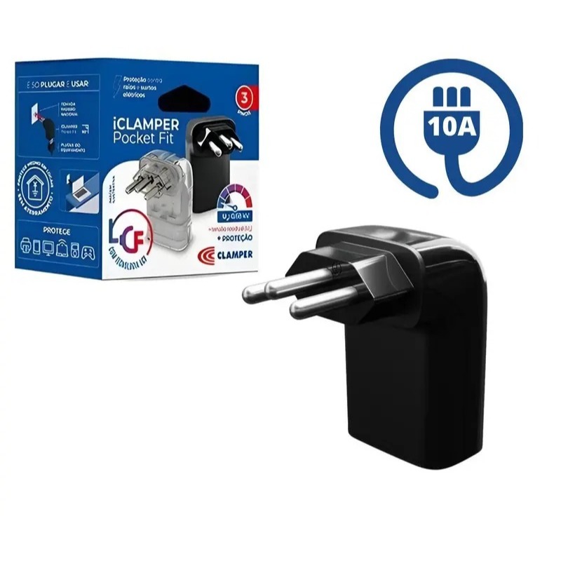 Protetor contra surtos iCLAMPER Pocket Fit 3P 10A(DPS)