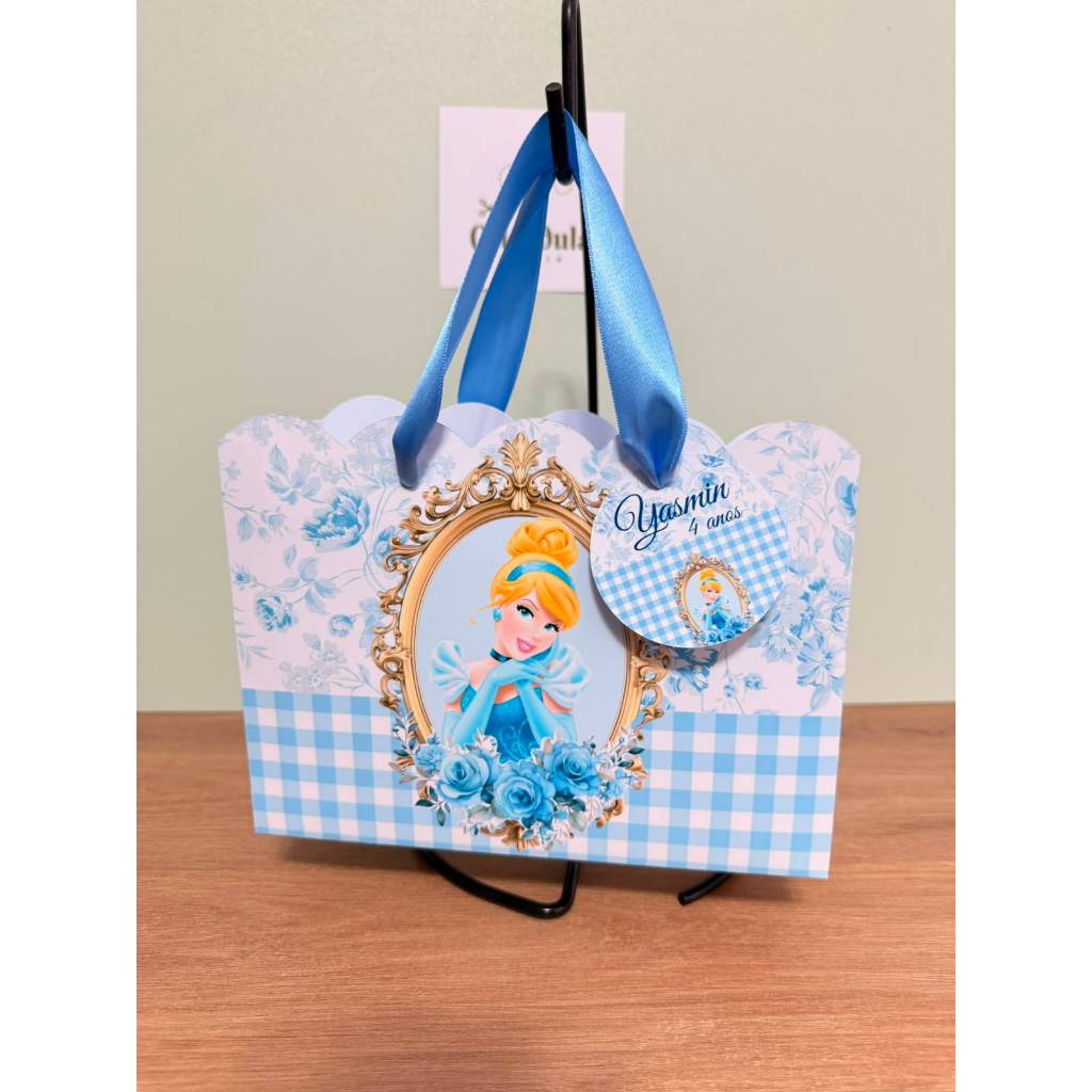 Sacolinha Personalizada Nuvem Cinderela com Tag - PEGUE E MONTE