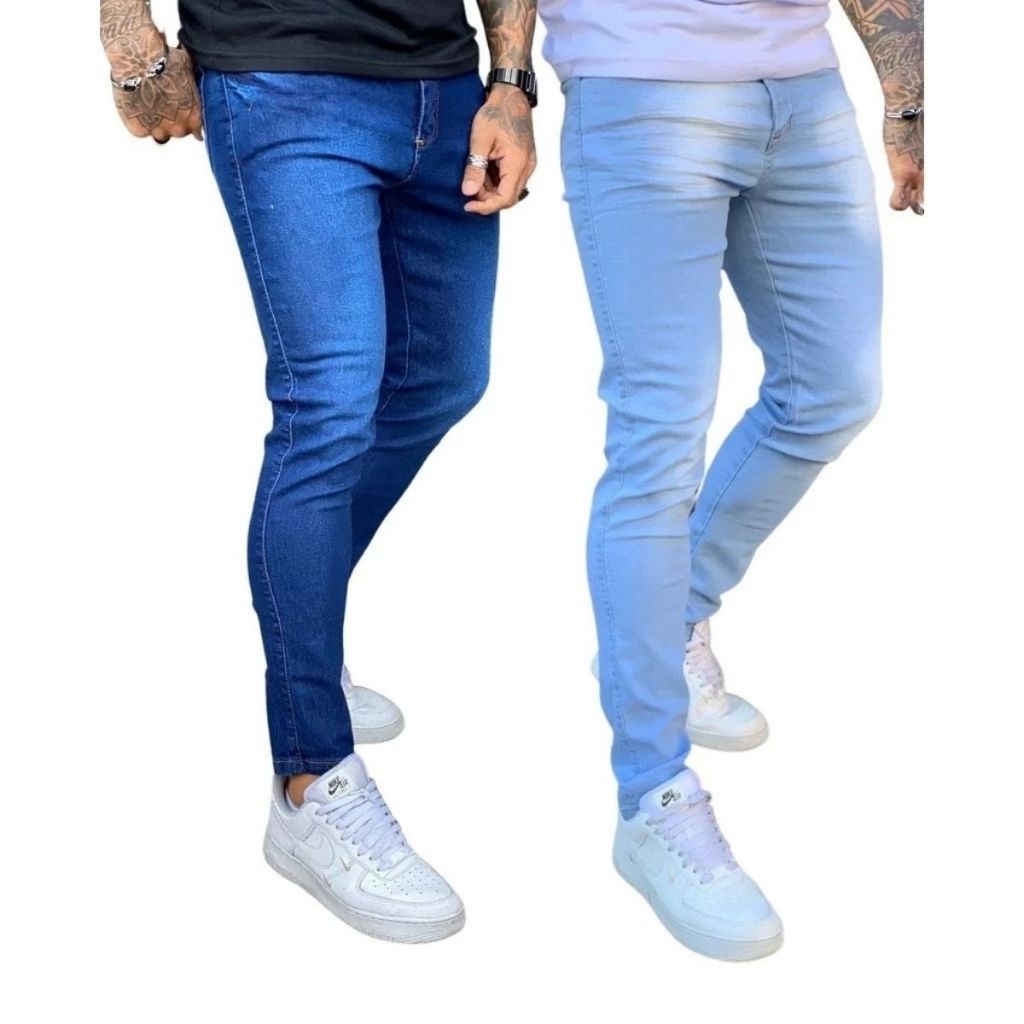 Kit com 2 Calças Jeans masculina com elastano linha premium NF promoção
