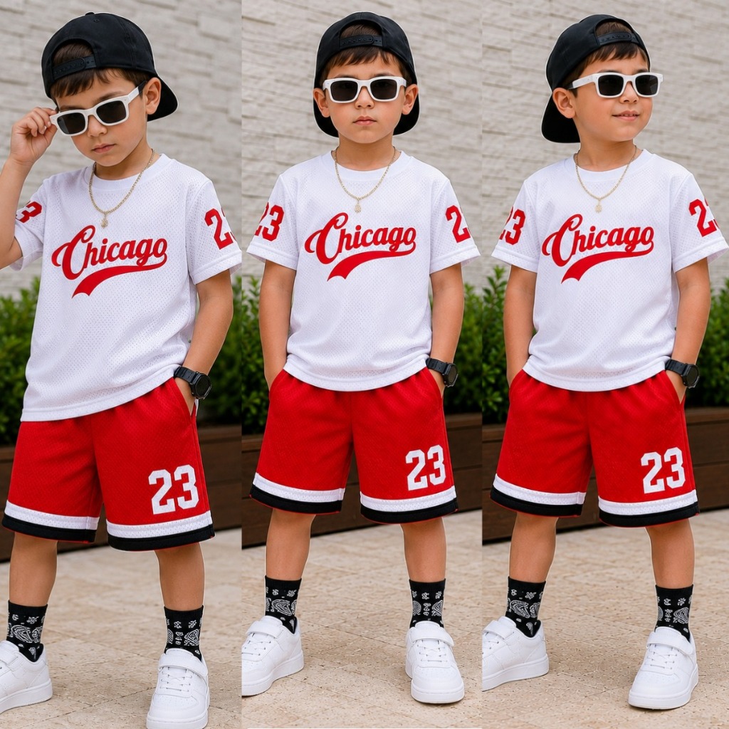 Roupa para Menino Blusa e Bermuda Vermelho - Conjunto Infantil Masculino Kit 2 Peças