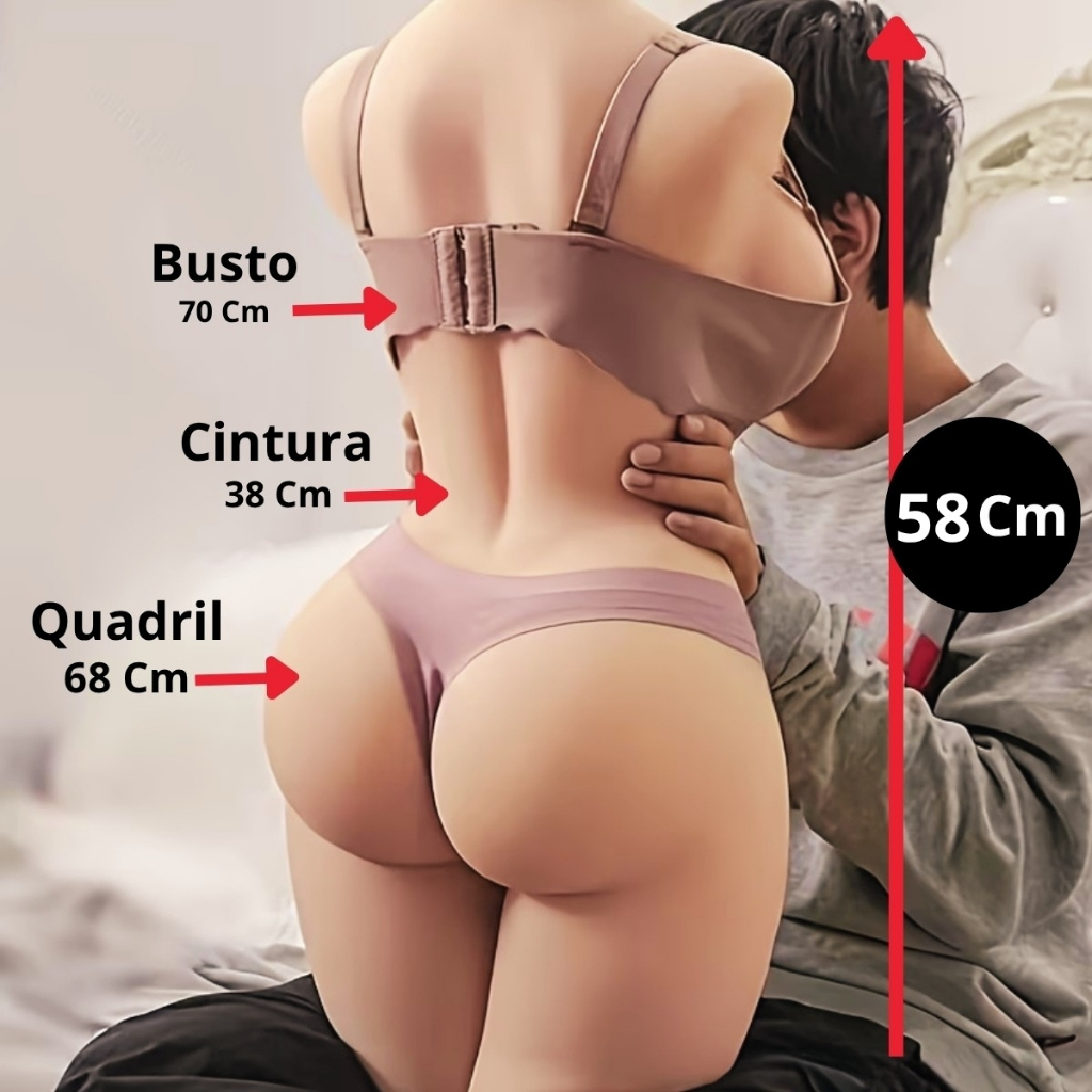 Masturbador Vagina e Ânus Seios Macios Ultra Realista Boneca Sexual Sexshop Imita Pele