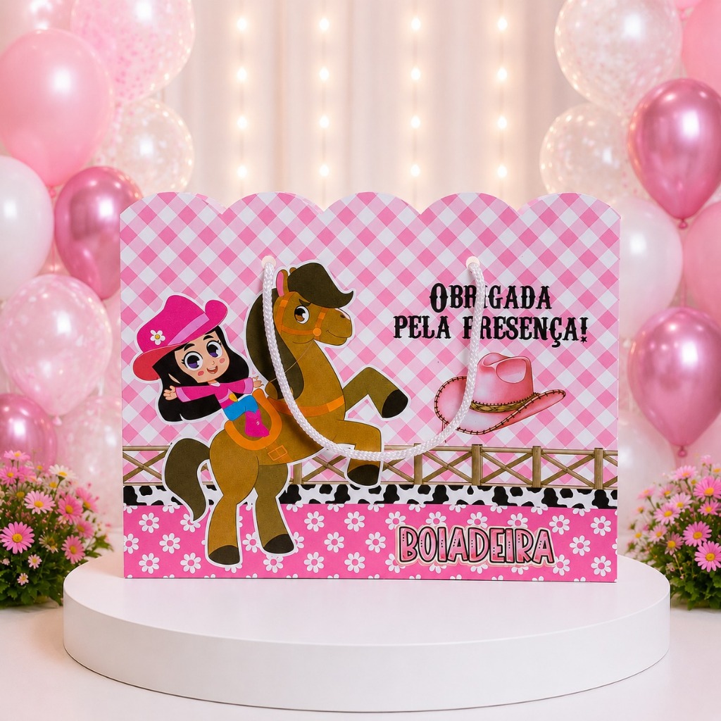 Sacolinha Surpresa Grande Personalizada Lembrancinha Boiadeira - MONTE EM CASA