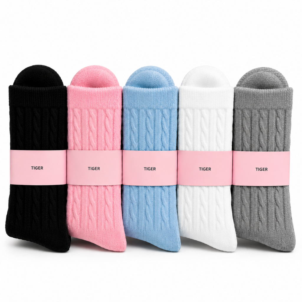 Kit 5 Pares Meias Femininas Algodão Academia TIGER SPORT Confortável