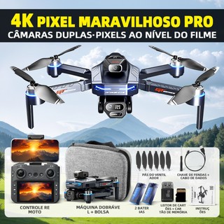 Drone GT8 Câmeras Duplas Profissionais HD 8K Controle Remoto Sem Fio 2.4G Inclui Duas Baterias.