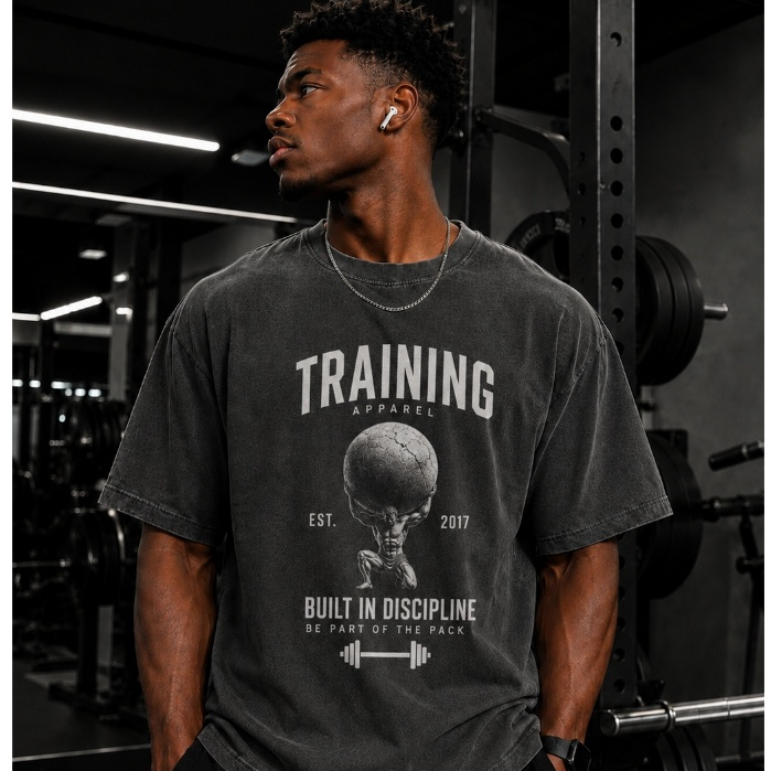 Camiseta Masculina Oversized Estonada Academia Treino Training Disciplina Sabor Algodão