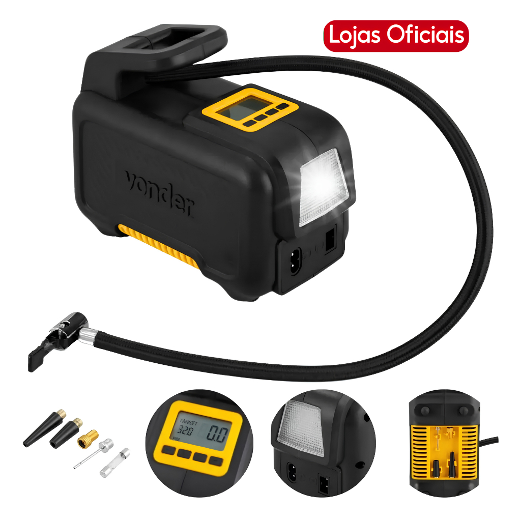 Compressor De Ar Automotivo Digital 12v Bivolt Cav150 Vonder Pneu Bola Inflavel