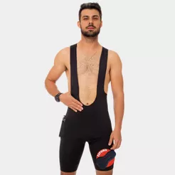 Bretelle de Ciclismo Masculino Preto Short Forro com Espuma Bike Pedal Mtb Way