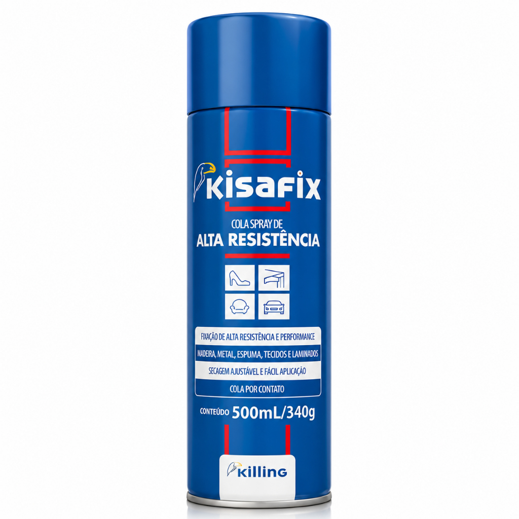 Cola De Contato Kisafix Spray Resistência À Altas Temperaturas 500ml/340g