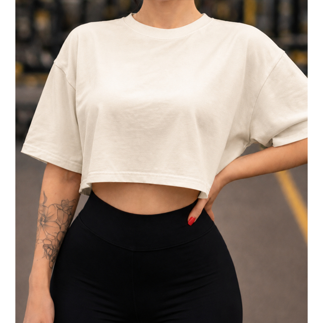 Cropped Feminino Oversized Camiseta Soltinha T-Shirt Moda Casual