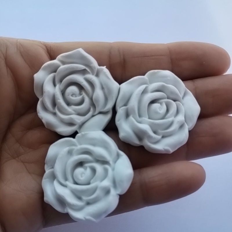 10 Apliques Rosas de Biscuit K 336 Porcelana Fria