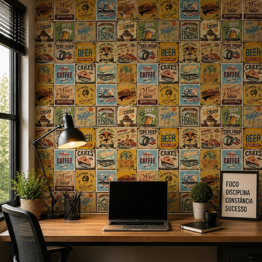 Azulejos Papel De Parede Para Cozinha Coloridos 5 Metros