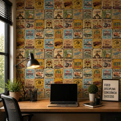 Azulejos Papel De Parede Para Cozinha Coloridos 5 Metros