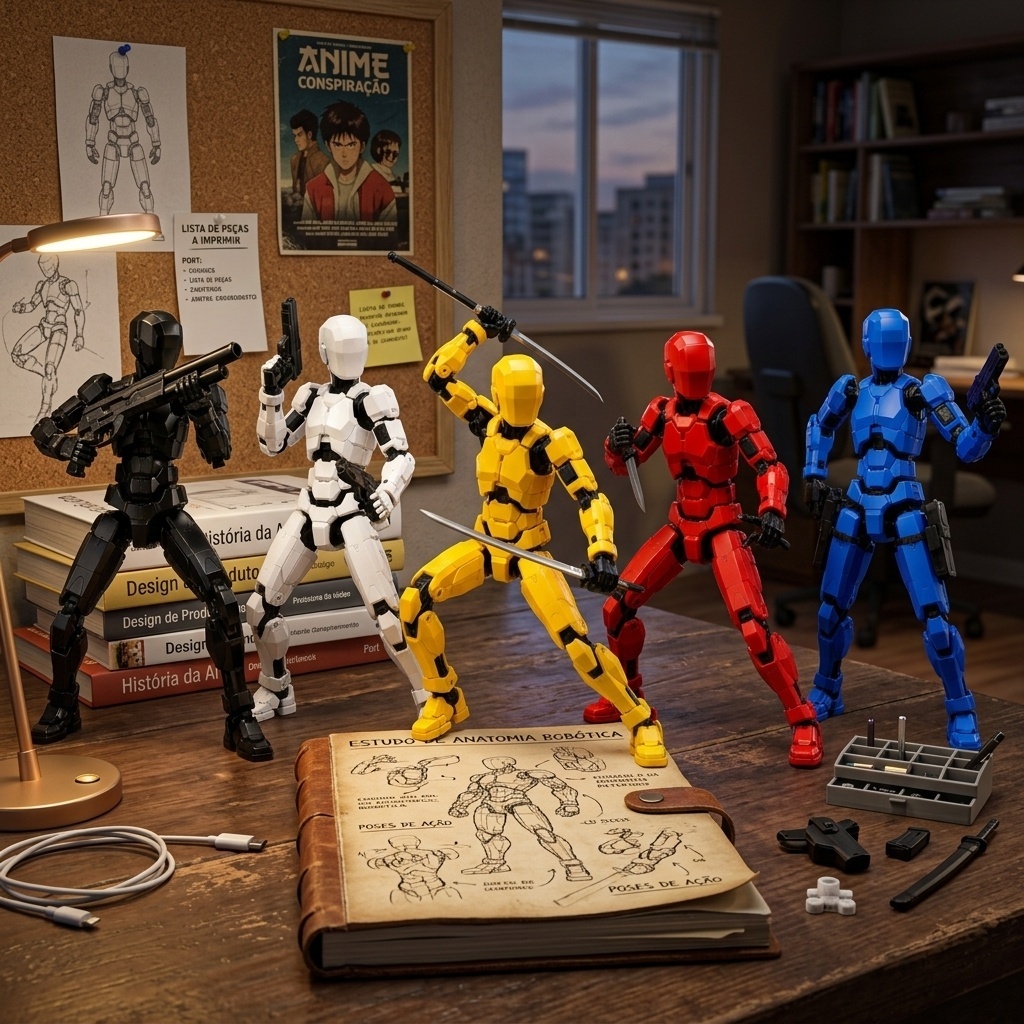 Boneco Dummy 13 Articulado Montagem 3D Presente Criativo Crianças Artistas Anatomia Stop Motion Desenho Ilustração — imagem 2 de 2