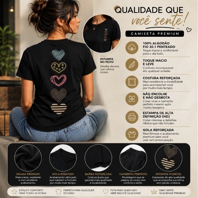 Blusa Feminina T-Shirt Tecido Algodão Alta Qualidade Casual Confortável Manga Curta Elegante — imagem 2 de 2