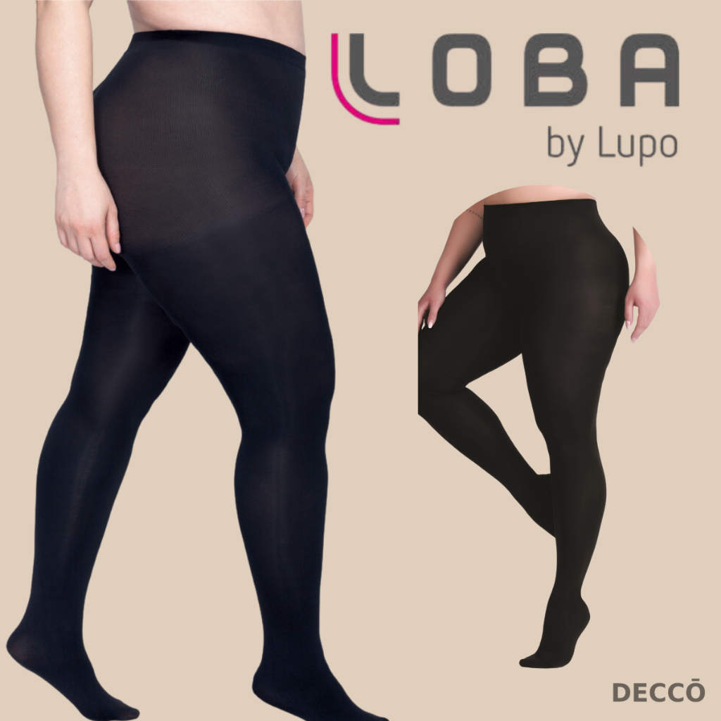 Kit Com 2 Meia Calca Lupo Loba Classica Fio 80 Opaca Preta Feminina Plus Size Ad