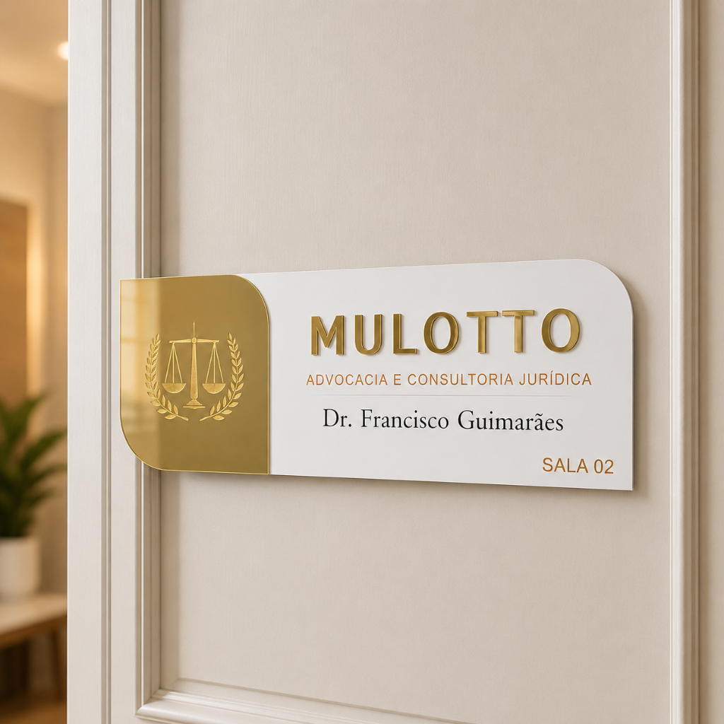 Placa Sinalização De Porta Personalizada Com Logo Mdf Acrílico Identificação Sala Consultório — imagem 2 de 2