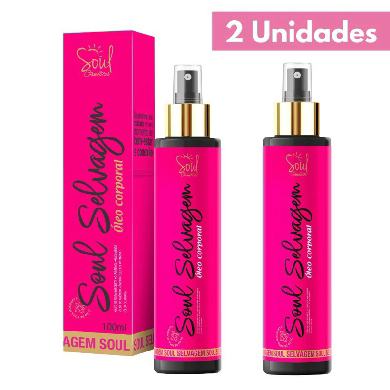 KIT com 2 unidades do Oleo Corporal Soul 100ml Hidratante E Perfumado